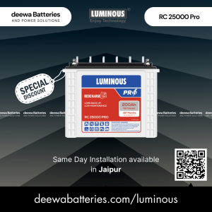Luminous RC 25000 Pro Battery - Available at Deewa Batteries and power solutions, Jaipur